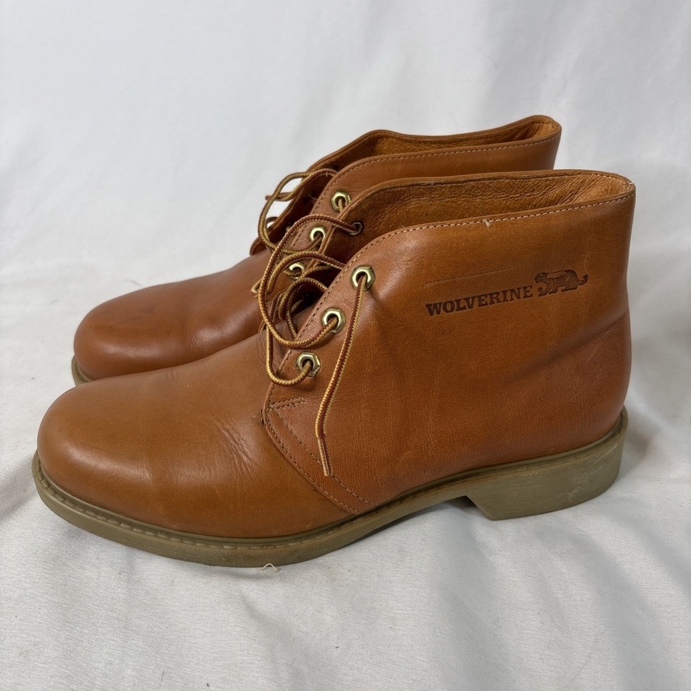 Vintage Wolverine 03343 Tan Brown Leather Chukka Work Mens 10.5 M Boots USA